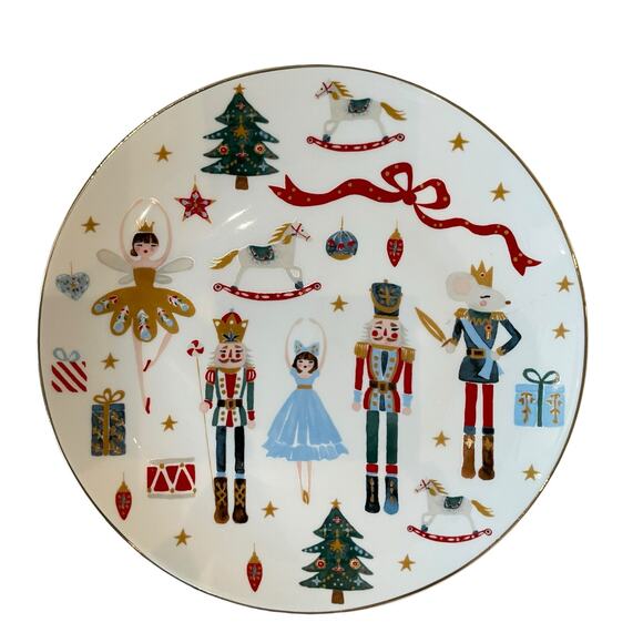 Grace Teaware NUTCRACKER BALLET Salad Plates 8in Set of 4 Christmas Holiday New - Picture 12 of 12